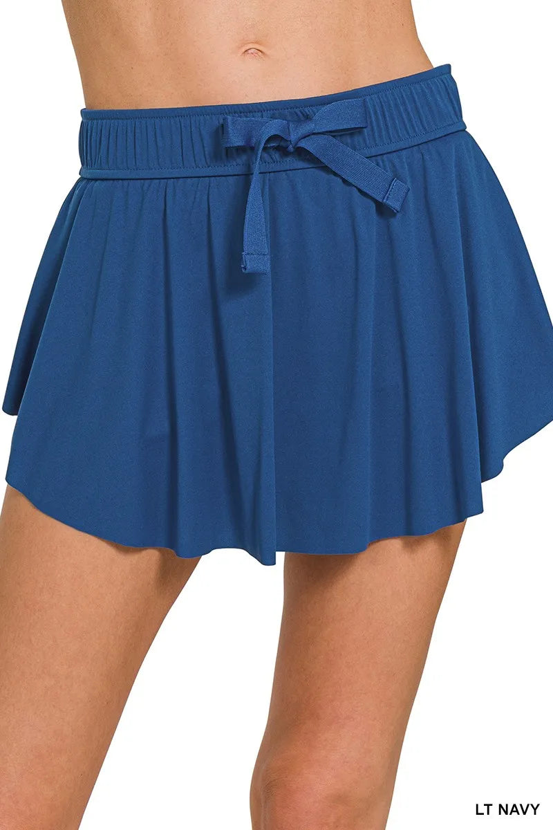 Ruffle Hem Tennis Skirt | Zenana w/ Hidden Pockets | Centprime